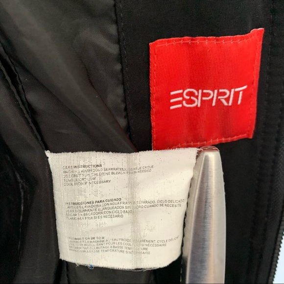 Esprit - Black Hooded Coat with Zipper - Size L - Picture 6 of 16